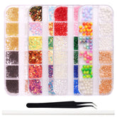 Nail Crystals And Rhinestones Rose Gold Metal (4 boxes) Free 1 Rhinestone Picker & 1 Nippers Tweezers-JAYDEN-KIT 1- Nail Supply American Gel Polish - Phuong Ni